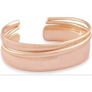 Kendra Scott Rose Gold Hammered And Smooth Tiana Cuff Bracelet- Set of 3